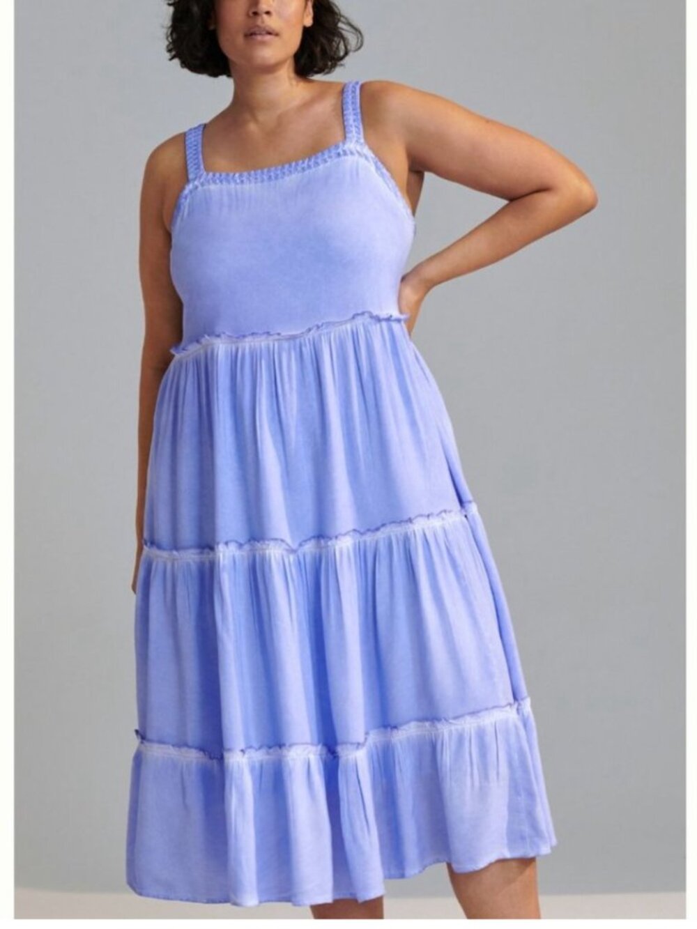 NWT Anthropologie Nell Lavender Tiered Pullover Midi Dress in Women's 1X
